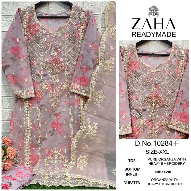 Zaha 10284 E To H Embroidery Organza Pakistani Suits Wholesale Shop In Surat 